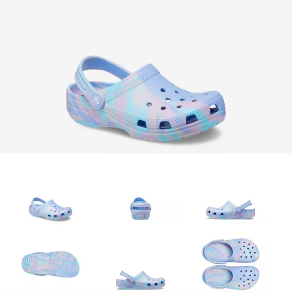 Girls Purple Tie Dye Crocs Marbled Clog Little Girls Size 13 - Picture 1 of 6